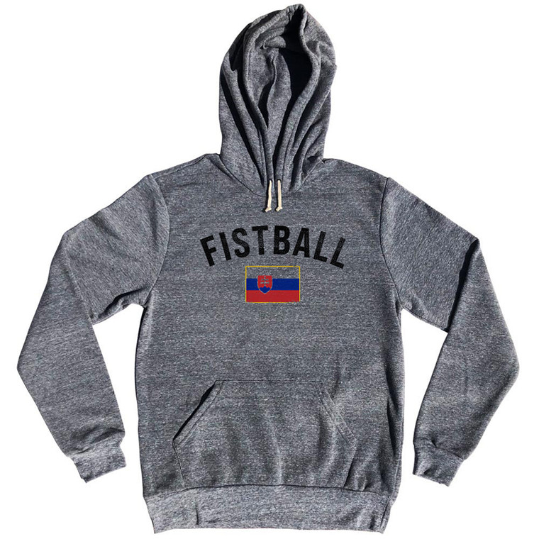 Slovakia Fistball Country Flag Tri-Blend Hoodie - Athletic Grey