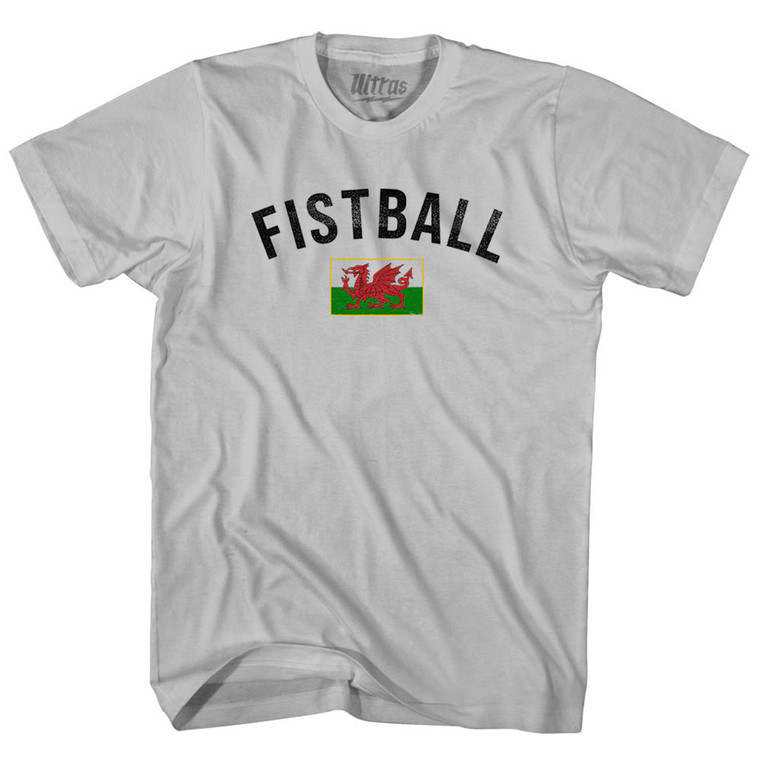 Wales Fistball Country Flag Adult Cotton T-shirt - Cool Grey