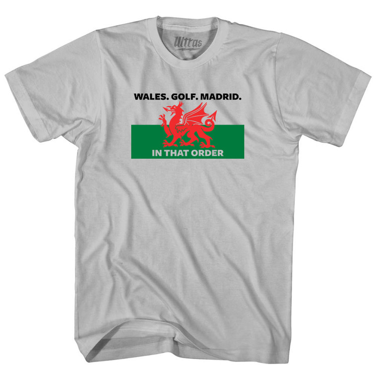 Wales Golf Madrid Adult Cotton T-shirt - Cool Grey