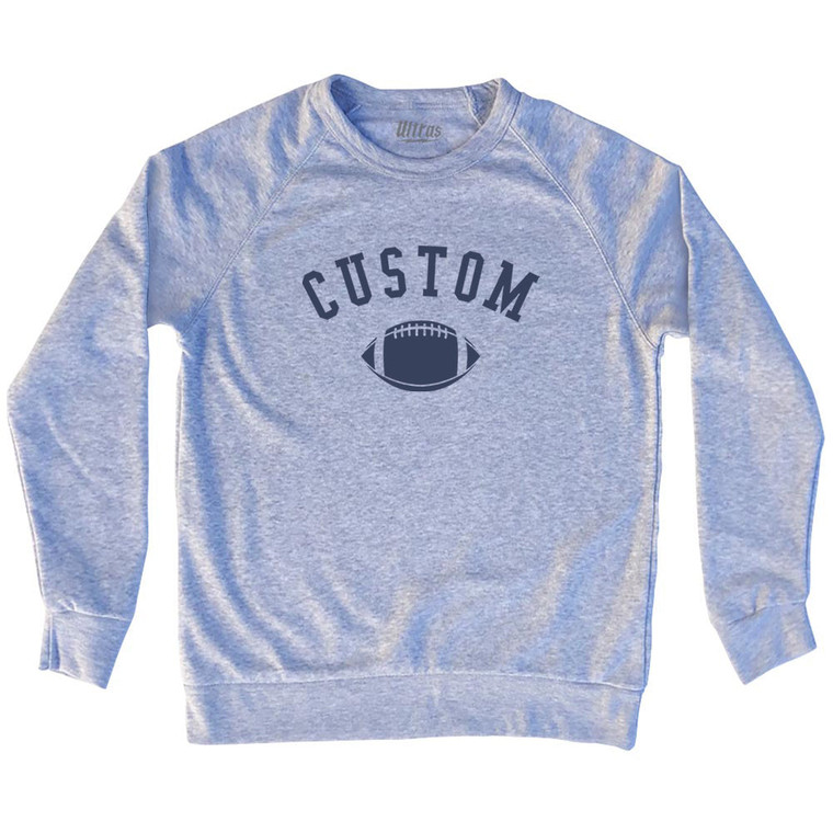 Custom Football Adult Tri-Blend Sweatshirt - Grey Heather