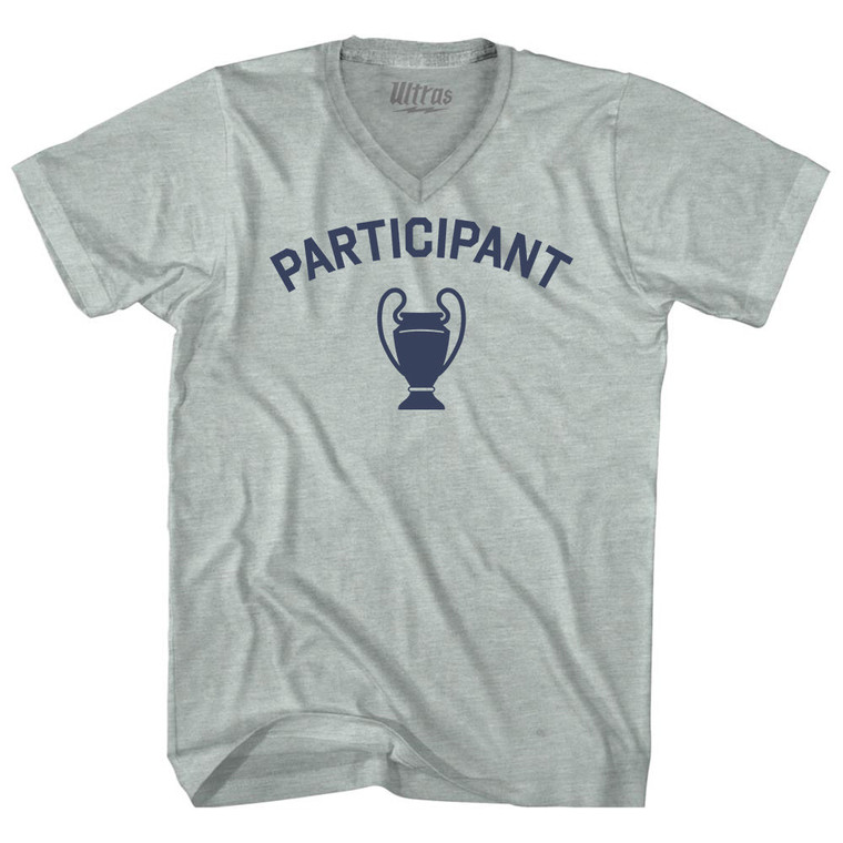 Participant Trophy Adult Tri-Blend V-neck T-shirt - Athletic Cool Grey