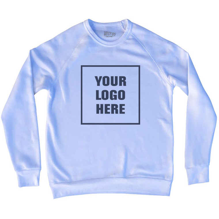 Custom Your Logo Here Adult Tri-Blend Sweatshirt - White