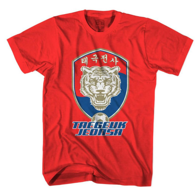 ADULT SMALL- South Korea Tiger Crest- RED T-shirt- Final Sale RTG