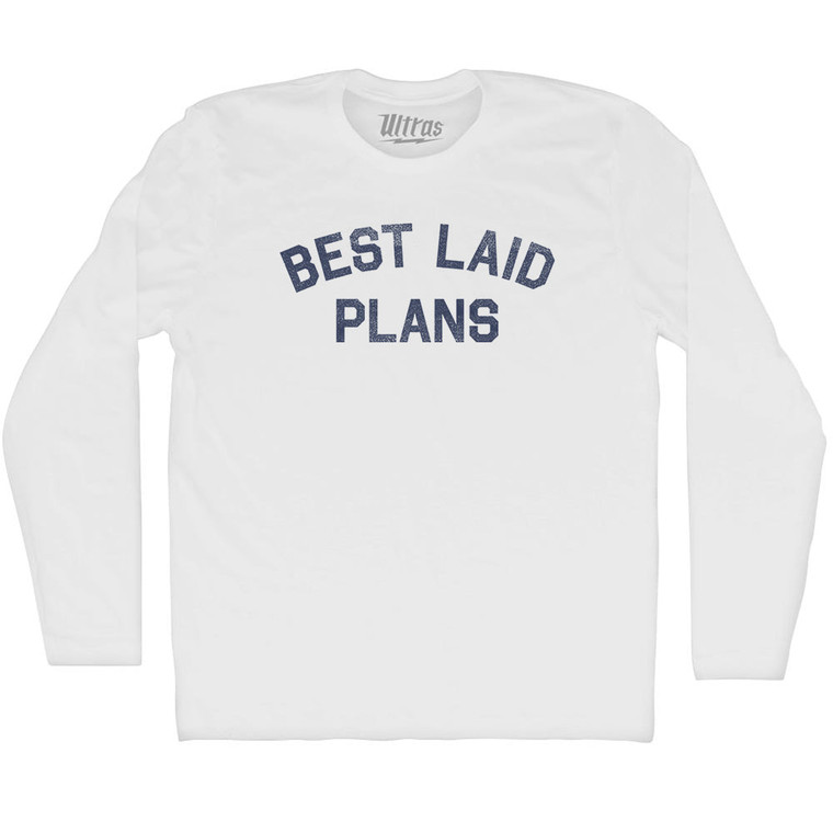 Best Laid Plans Adult Cotton Long Sleeve T-shirt - White