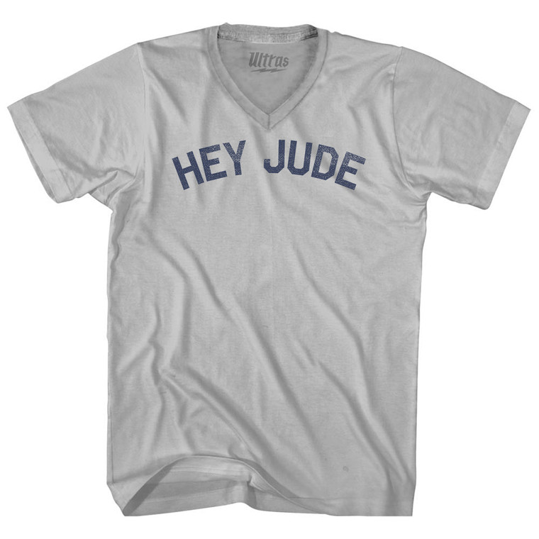 Hey Jude Adult Tri-Blend V-neck T-shirt - Cool Grey