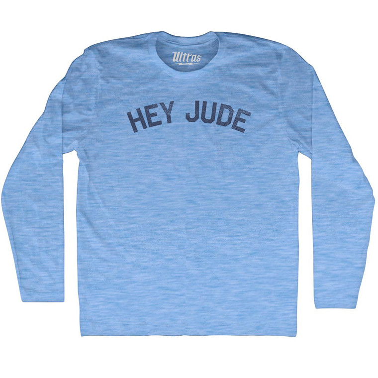 Hey Jude Adult Tri-Blend Long Sleeve T-shirt - Athletic Blue