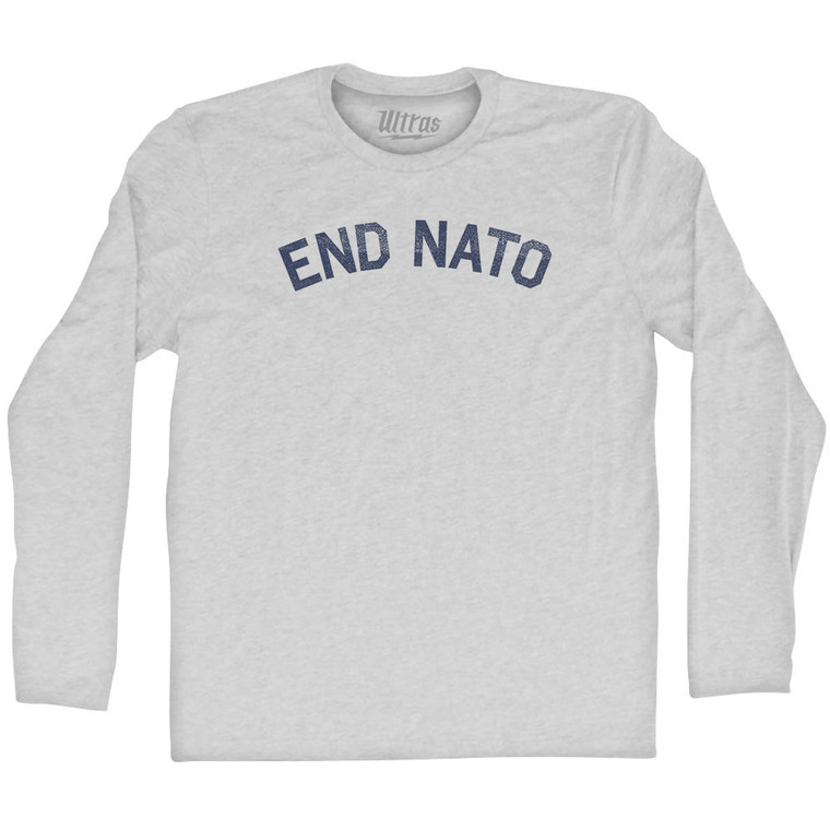 End Nato Adult Cotton Long Sleeve T-shirt - Grey Heather