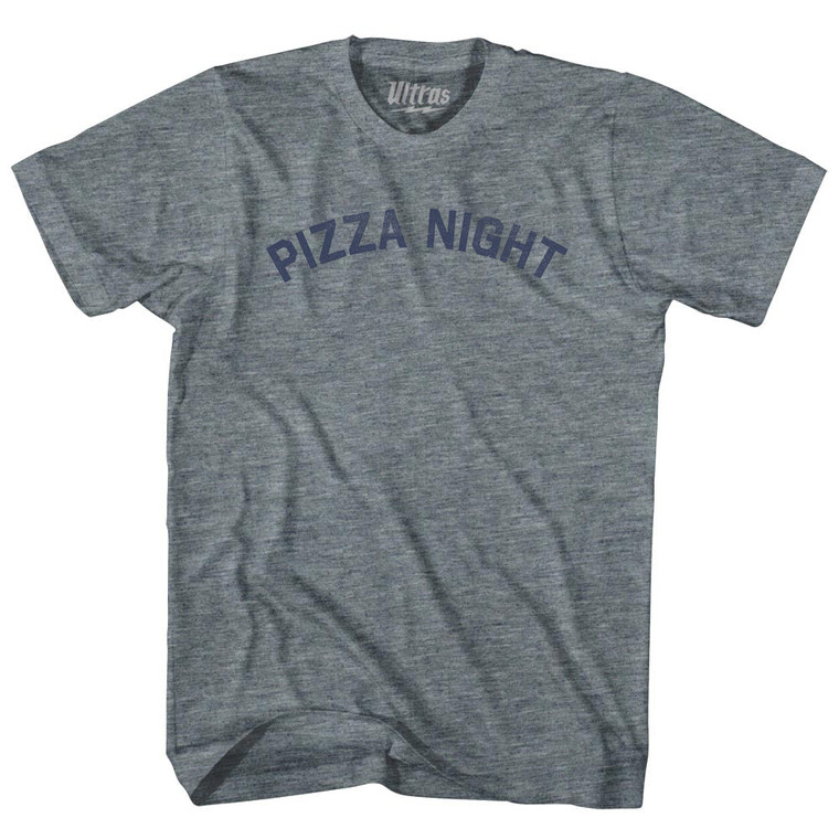 Pizza Night Womens Tri-Blend Junior Cut T-Shirt - Athletic Grey