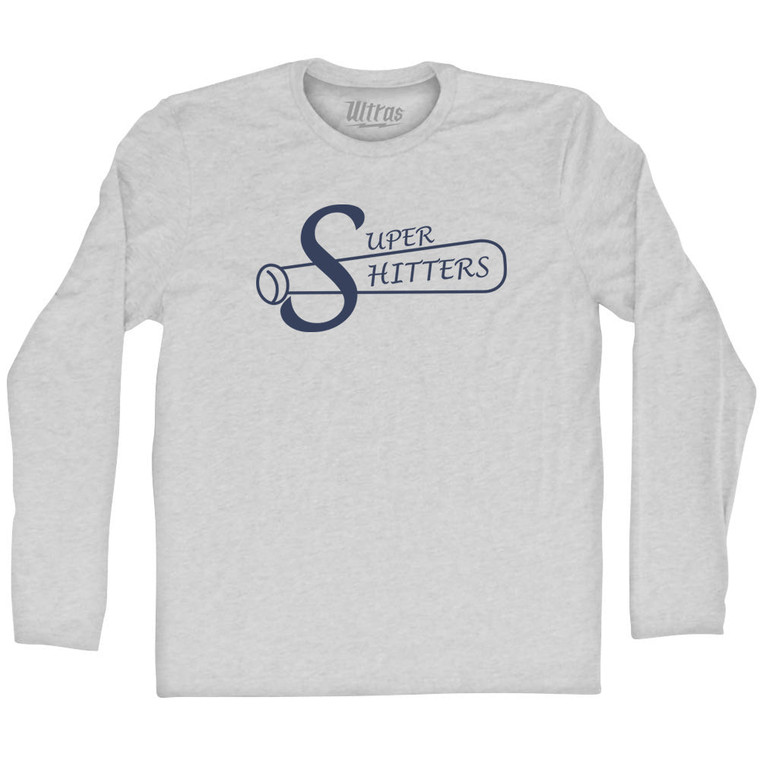 Super Hitters Adult Cotton Long Sleeve T-shirt - Grey Heather