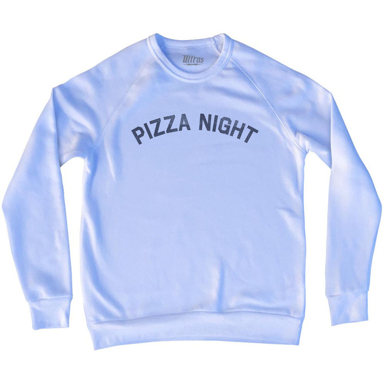 Pizza Night Adult Tri-Blend Sweatshirt - White