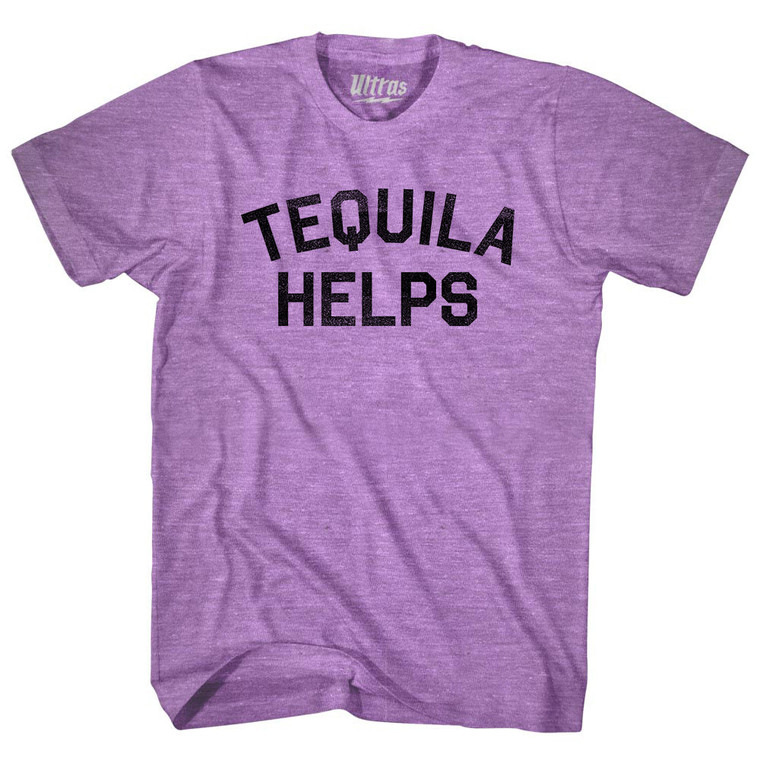 Tequila Helps Adult Tri-Blend T-shirt - Athletic Purple