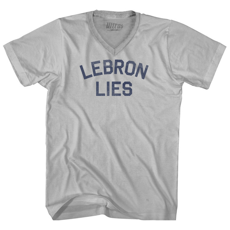 Lebron Lies Adult Tri-Blend V-neck T-shirt - Cool Grey