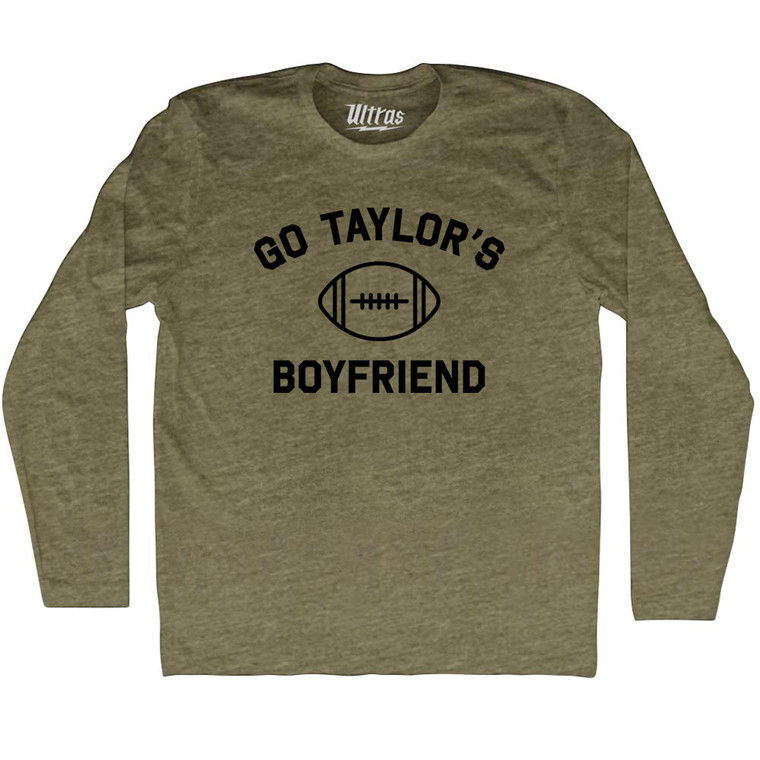 Go Taylor's Boyfriend Adult Tri-Blend Long Sleeve T-shirt - Military Green