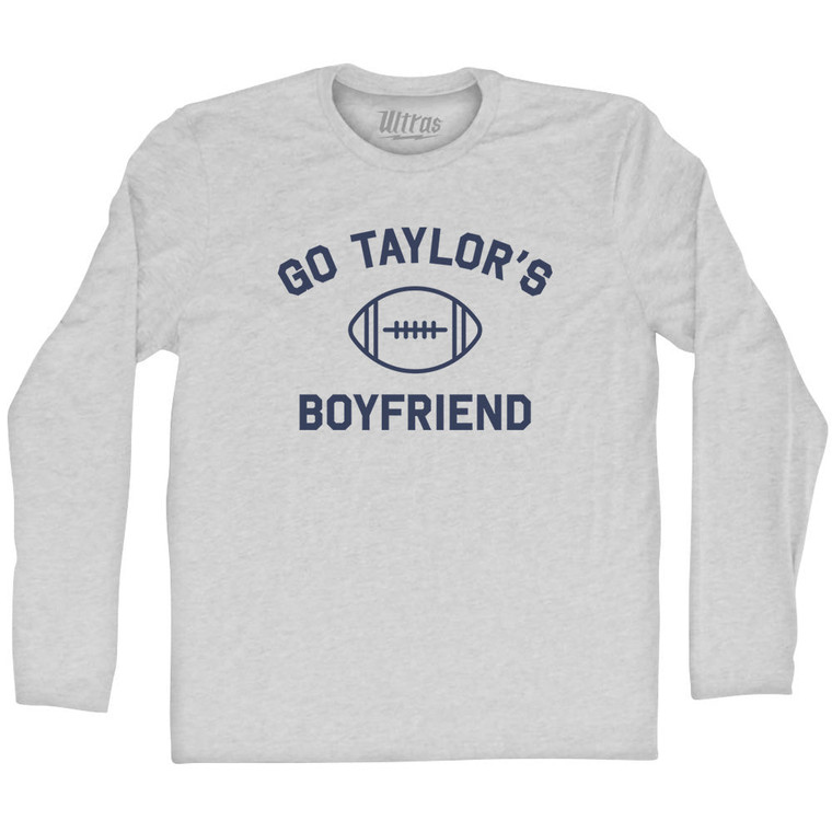 Go Taylor's Boyfriend Adult Cotton Long Sleeve T-shirt - Grey Heather