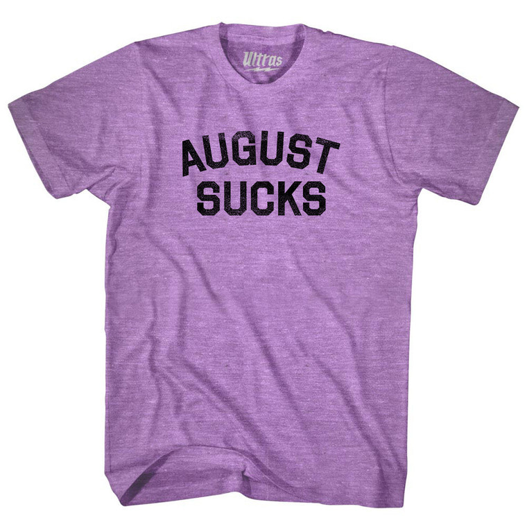 August Sucks Adult Tri-Blend T-shirt - Athletic Purple