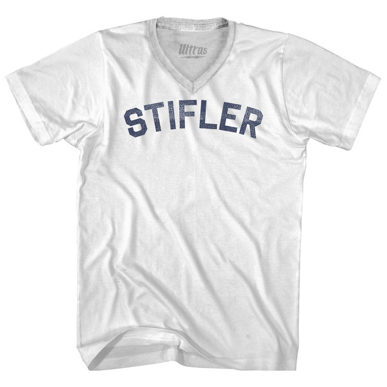 Stifler Adult Tri-Blend V-neck T-shirt - White