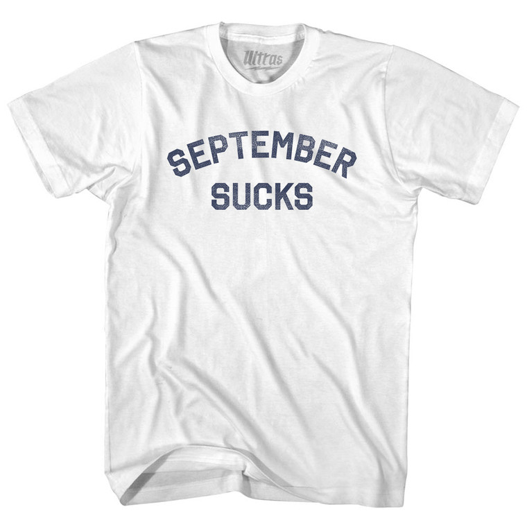 September Sucks Youth Cotton T-shirt - White
