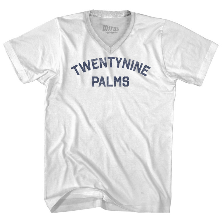 Twentynine Palms Adult Tri-Blend V-neck T-shirt - White