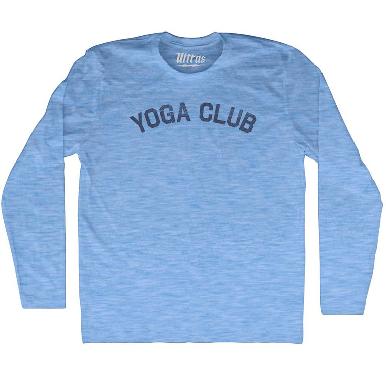 Yoga Club Adult Tri-Blend Long Sleeve T-shirt - Athletic Blue