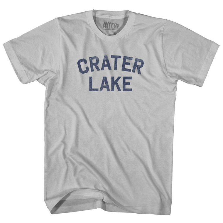 Crater Lake Adult Cotton T-shirt - Cool Grey