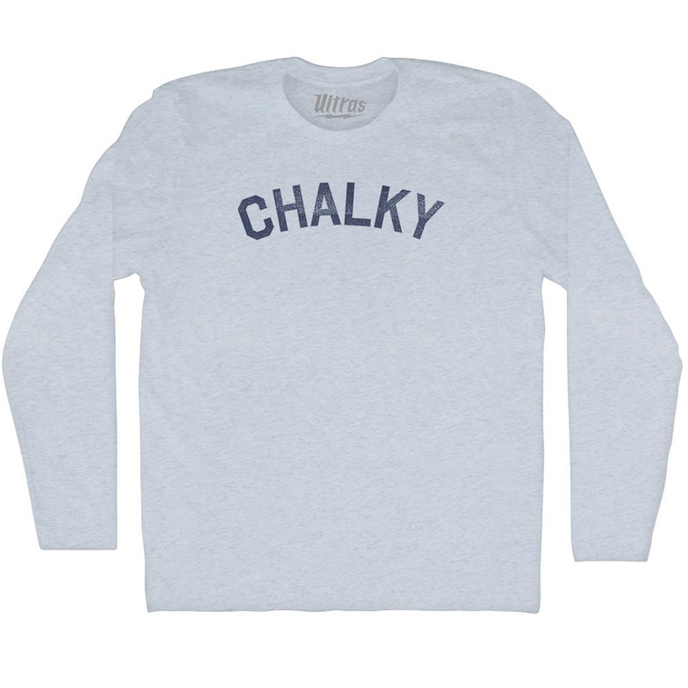 Chalky Adult Tri-Blend Long Sleeve T-shirt - Athletic White