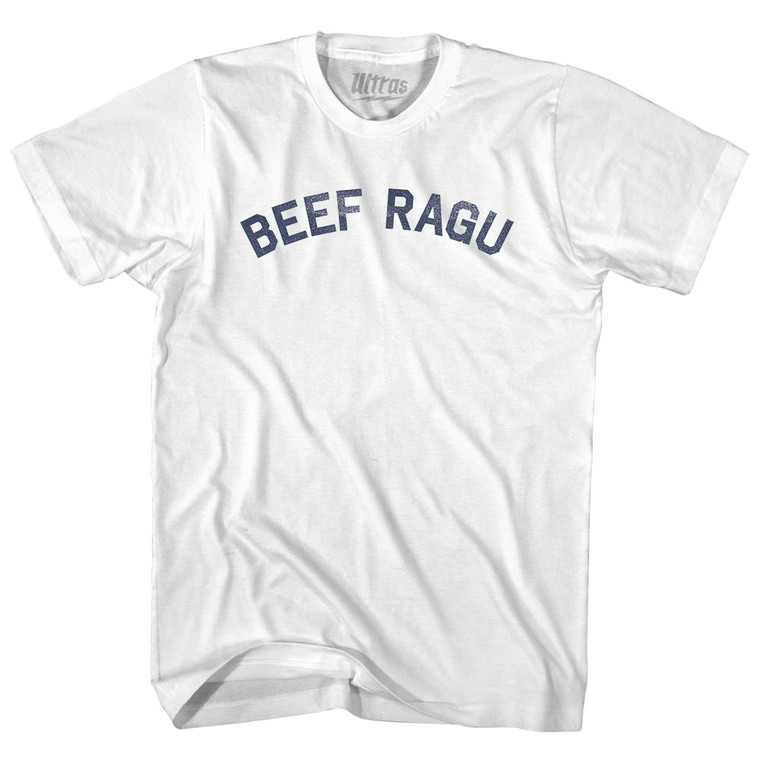 Beef Ragu Womens Cotton Junior Cut T-Shirt - White