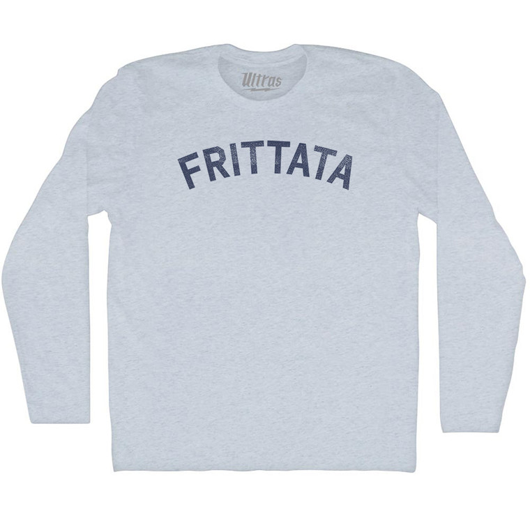 Frittata Adult Tri-Blend Long Sleeve T-shirt - Athletic White