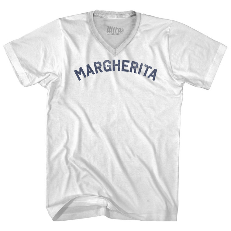 Margherita Adult Tri-Blend V-neck T-shirt - White