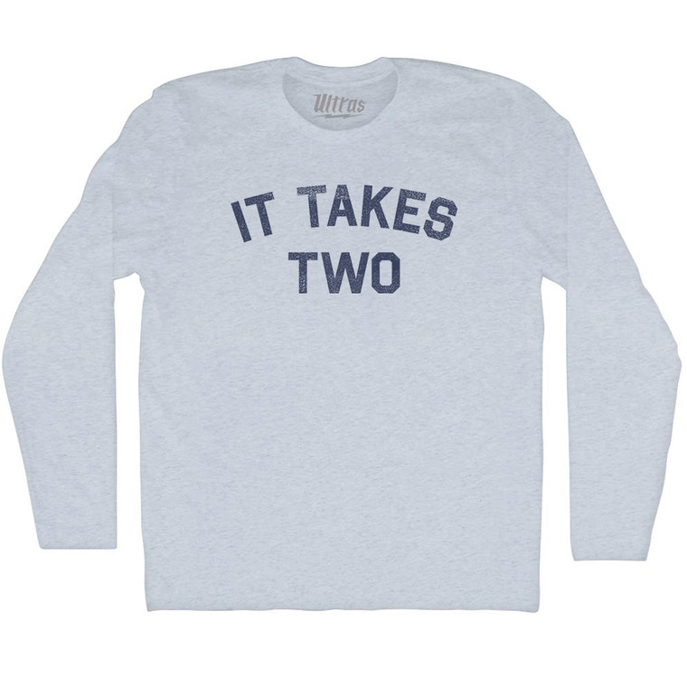 It Takes Two Adult Tri-Blend Long Sleeve T-shirt - Athletic White