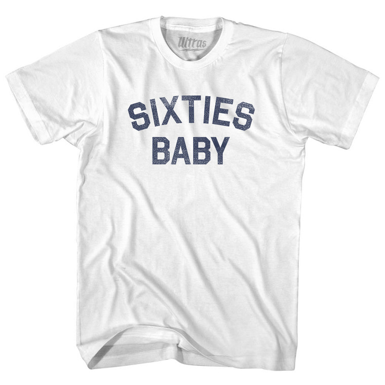 Sixties Baby Womens Cotton Junior Cut T-Shirt - White