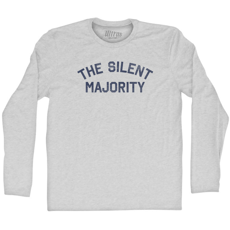 The Silent Majority Adult Cotton Long Sleeve T-shirt - Grey Heather