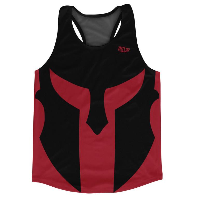 Spartan Running Track Tops Made In USA - Black And Red Cardinal
