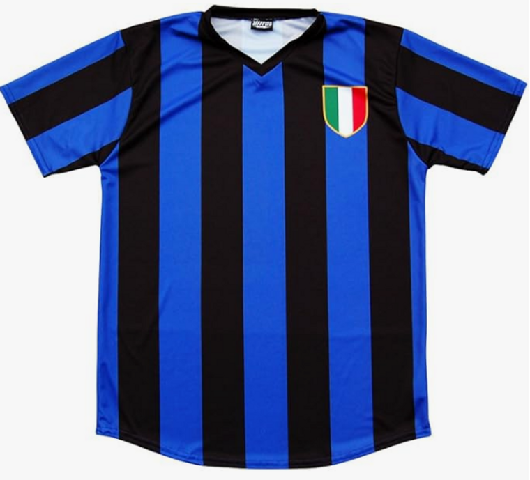 ADULT MEDIUM- Milan Retro Scudetto #10 Soccer Jersey- Final Sale SM1