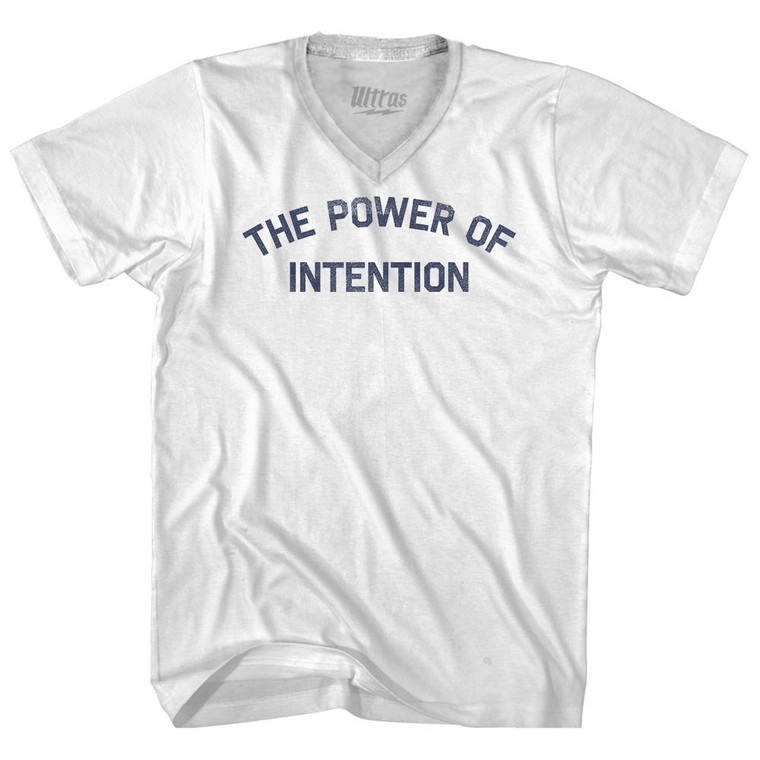 The Power Of Intention Adult Tri-Blend V-neck T-shirt - White