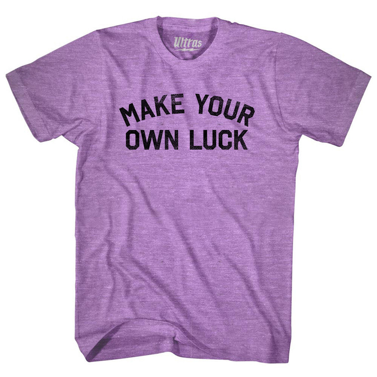 Make Your Own Luck Adult Tri-Blend T-shirt - Athletic Purple