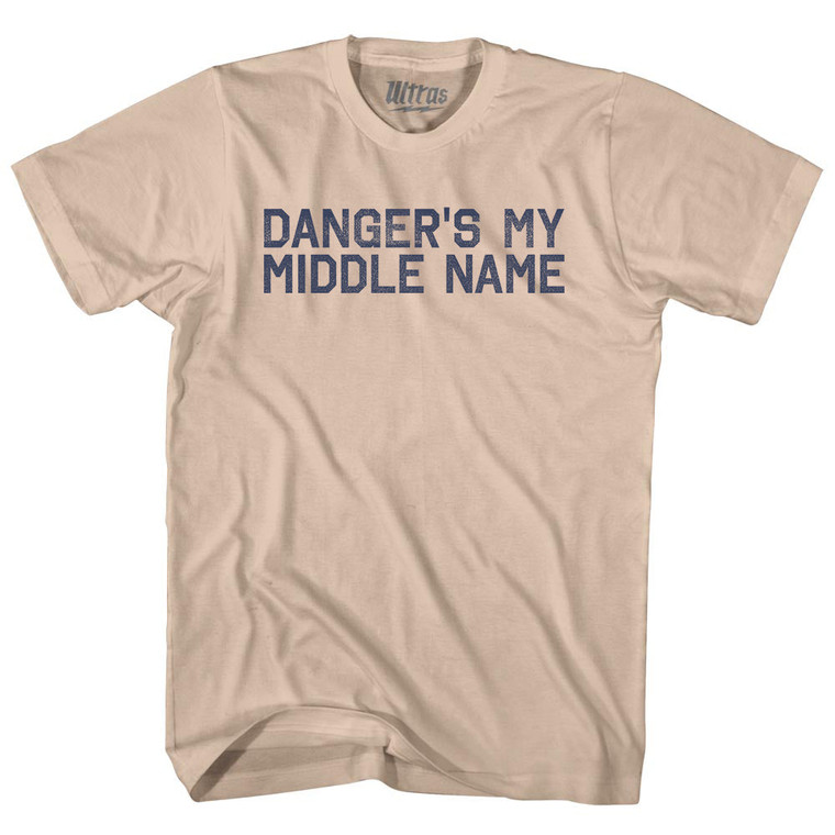 Danger's My Middle Name Adult Cotton T-shirt - Creme