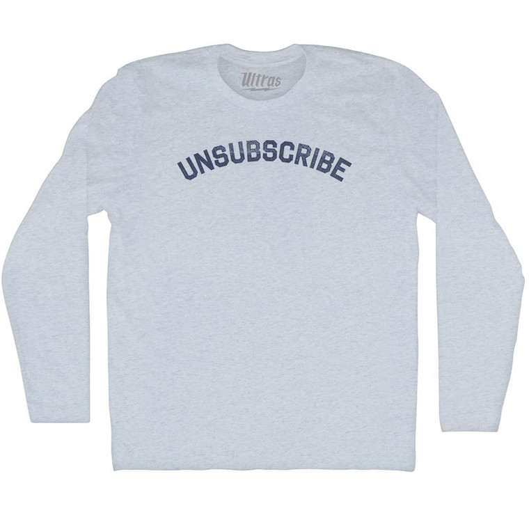 Unsubscribe Adult Tri-Blend Long Sleeve T-shirt - Athletic White