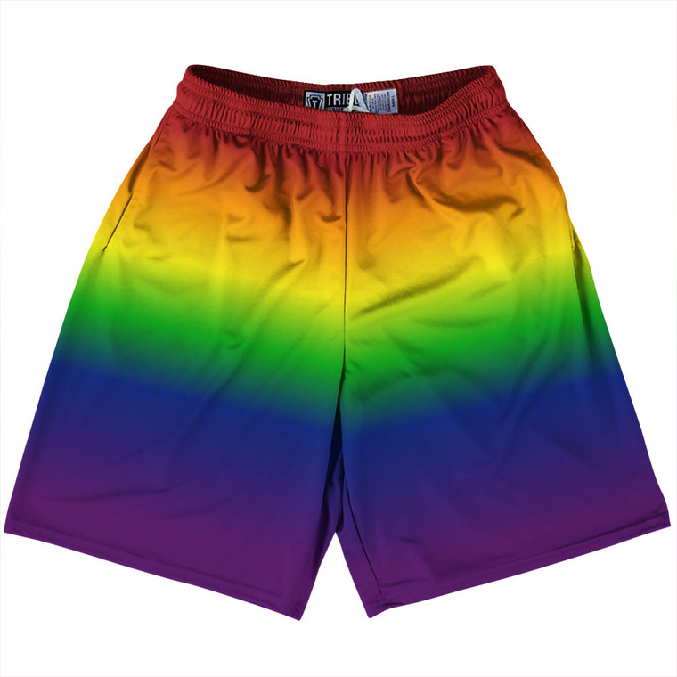 Rainbow Ombre Lacrosse Shorts Made In USA - Rainbow