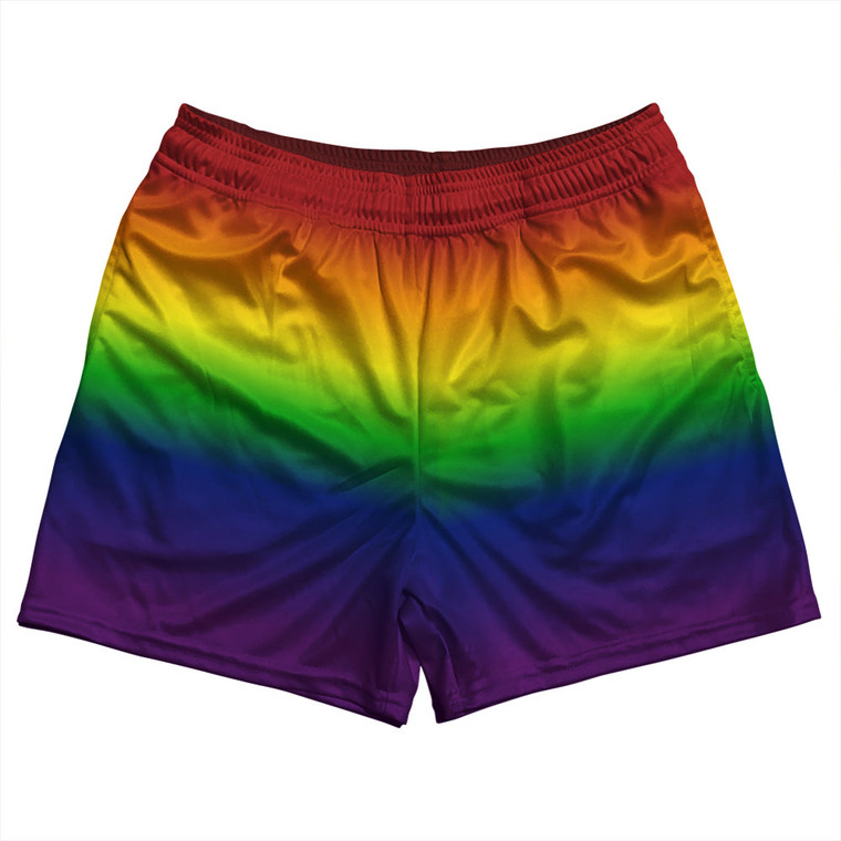 Rainbow Ombre Rugby Shorts Made In USA - Rainbow