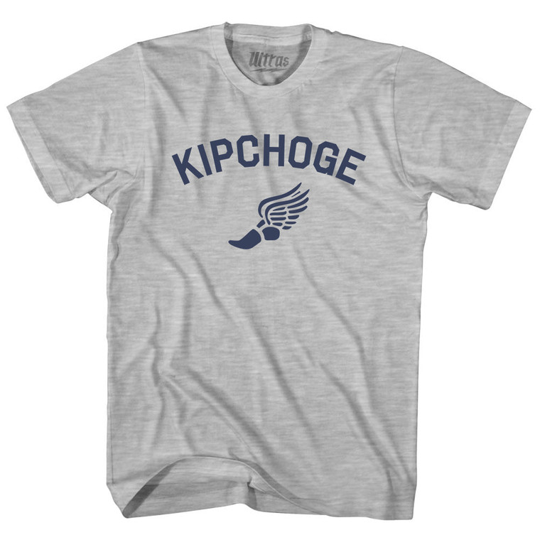 Kipchoge Running Track Winged Foot Womens Cotton Junior Cut T-Shirt - Grey Heather