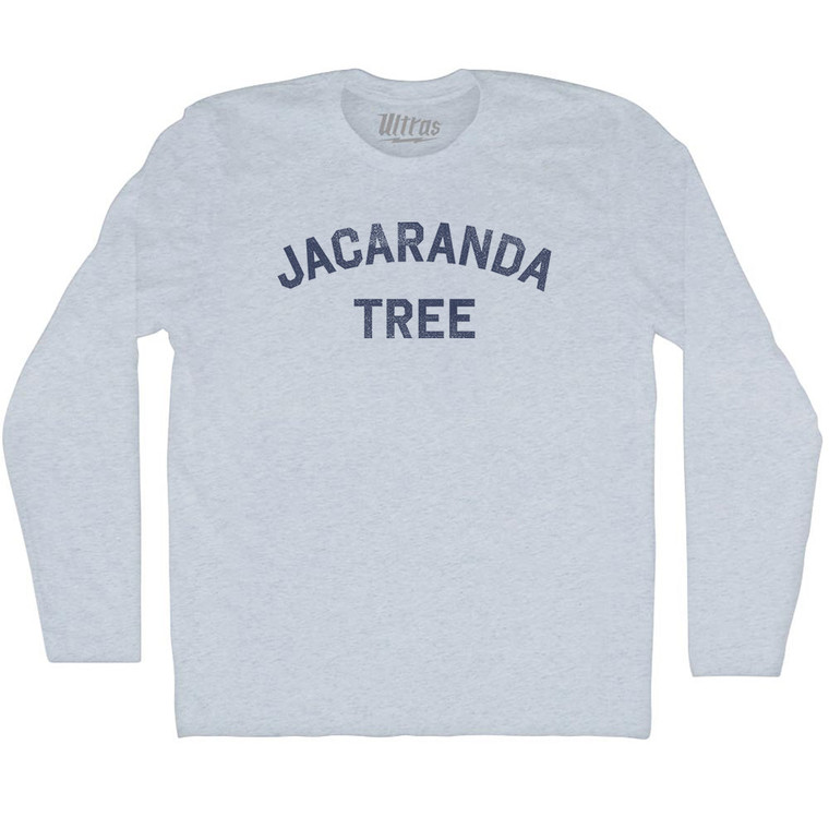 Jacaranda Tree Adult Tri-Blend Long Sleeve T-shirt - Athletic White