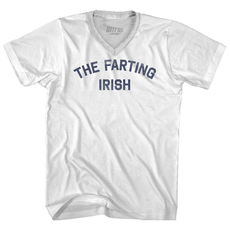 The Farting Irish Adult Tri-Blend V-neck T-shirt - White