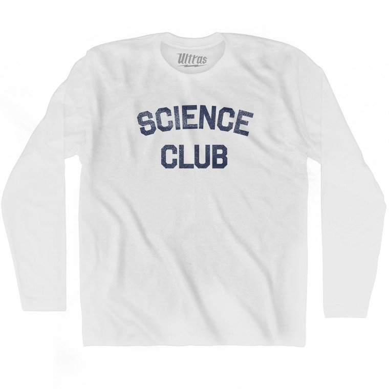 Science Club Adult Cotton Long Sleeve T-shirt - White