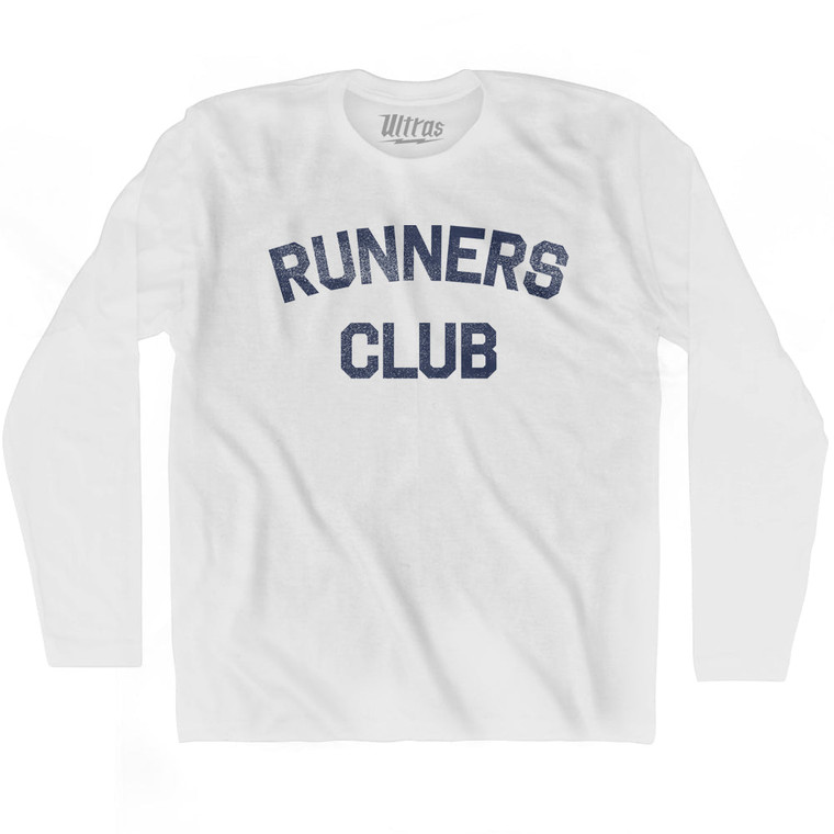 Runners Club Adult Cotton Long Sleeve T-shirt - White