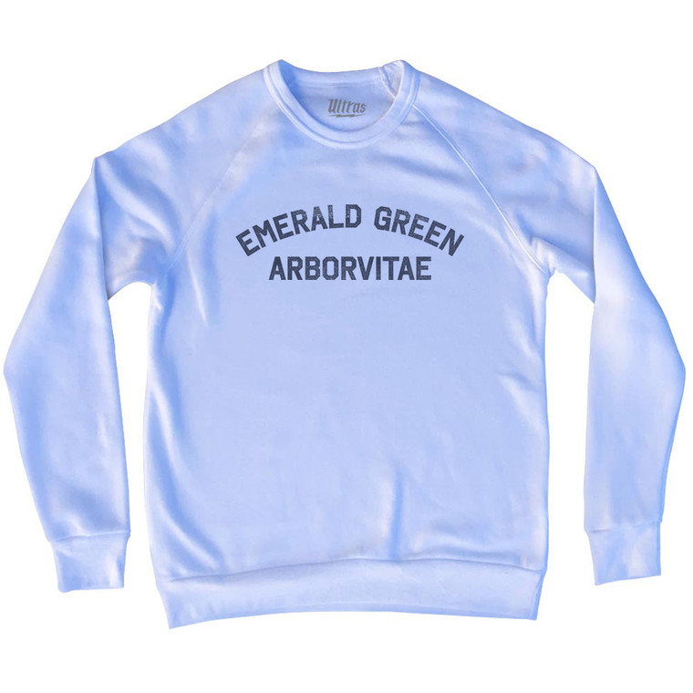 Emerald Green Arborvitae Adult Tri-Blend Sweatshirt - White