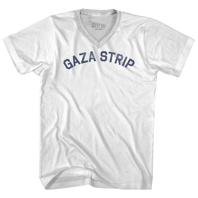Gaza Strip Adult Tri-Blend V-neck T-shirt - White