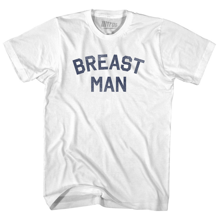 Breast Man Adult Cotton T-shirt - White