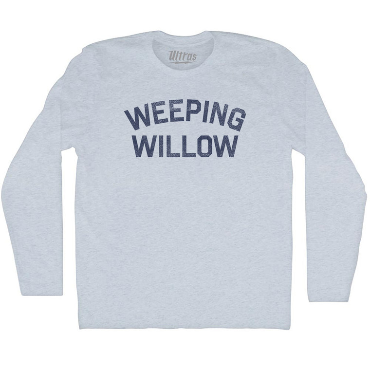 Weeping Willow Adult Tri-Blend Long Sleeve T-shirt - Athletic White