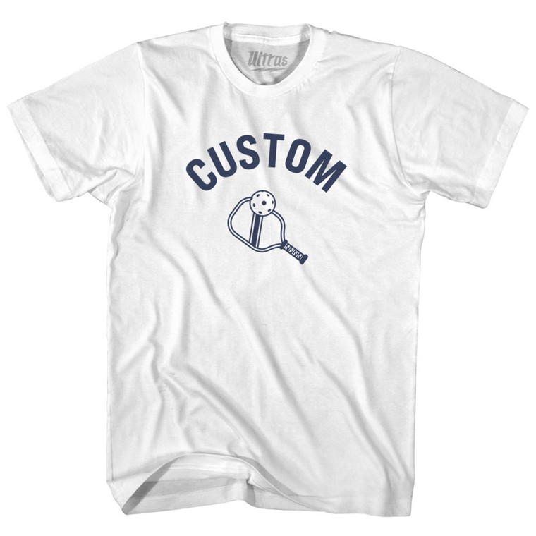 Custom Pickleball Adult Cotton T-shirt - White