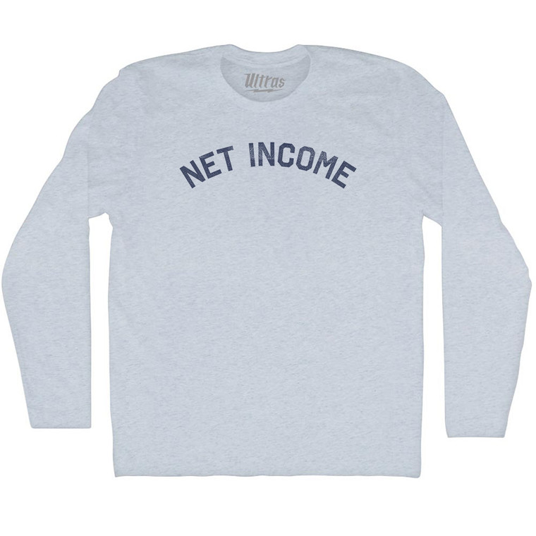 Net Income Adult Tri-Blend Long Sleeve T-shirt - Athletic White